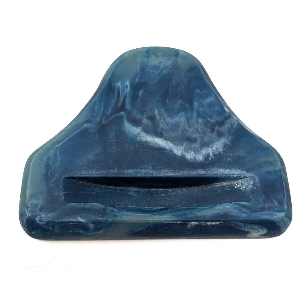 Incolay Stone Plate Stand Lapis Blue Marbled Handcrafted USA 1980s